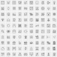 100 iconos de negocios para web y material impreso vector