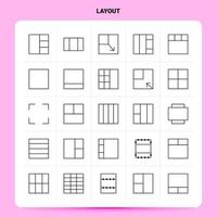 OutLine 25 Layout Icon set Vector Line Style Design Black Icons Set Linear pictogram pack Web and Mobile Business ideas design Vector Illustration