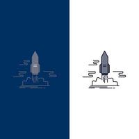 launch Publish App shuttle space Flat Color Icon Vector