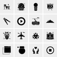 16 iconos de negocios universales vector ilustración de icono creativo para usar en proyectos relacionados con la web y dispositivos móviles