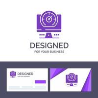 Creative Business Card and Logo template Compass Computer Timer Location Vector Illustration