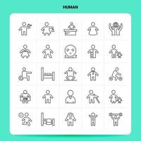 OutLine 25 Human Icon set Vector Line Style Design Black Icons Set Linear pictogram pack Web and Mobile Business ideas design Vector Illustration