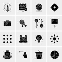 16 iconos de negocios universales vector ilustración de icono creativo para usar en proyectos relacionados con la web y dispositivos móviles