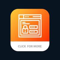 Browser Web Lock Code Mobile App Button Android and IOS Line Version vector