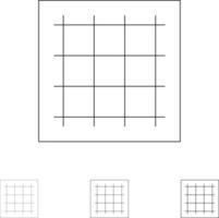 Grid Graph Drawing area software Bold and thin black line icon set vector