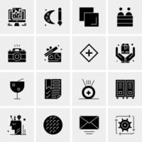 16 iconos de negocios universales vector ilustración de icono creativo para usar en proyectos relacionados con la web y dispositivos móviles