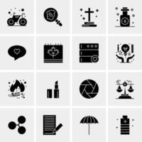 16 iconos de negocios universales vector ilustración de icono creativo para usar en proyectos relacionados con la web y dispositivos móviles