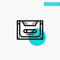 Analog Audio Cassette Compact Deck turquoise highlight circle point Vector icon