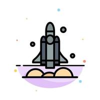 Launcher Rocket Spaceship Transport Usa Abstract Flat Color Icon Template vector