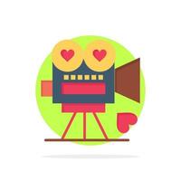 Camera Movie Video Camera Love Valentine Abstract Circle Background Flat color Icon vector