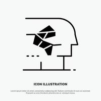 Android Artificial Brain Human Interface solid Glyph Icon vector