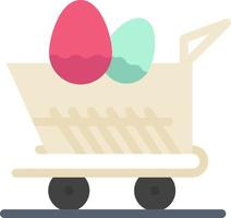 Cart Trolley Easter Shopping  Flat Color Icon Vector icon banner Template