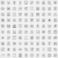 100 iconos de negocios para web y material impreso vector