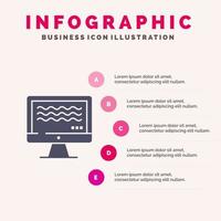 Live Streaming Live Streaming Digital Solid Icon Infographics 5 Steps Presentation Background vector