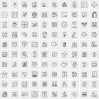 100 iconos de negocios para web y material impreso vector