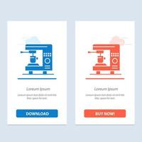 Coffee Electric Home Machine  Blue and Red Download and Buy Now web Widget Card Template vector