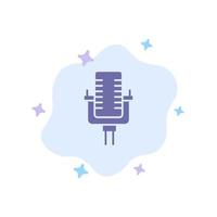 Microphone Multimedia Record Song Blue Icon on Abstract Cloud Background vector