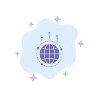 Globe Business Communication Connection Global World Blue Icon on Abstract Cloud Background vector