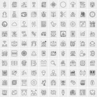 100 iconos de negocios para web y material impreso vector