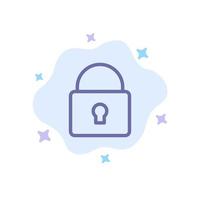 Lock Security Locked Login Blue Icon on Abstract Cloud Background vector