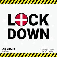 coronavirus orden militar soberana de malta bloquear tipografía con bandera de país diseño de bloqueo de pandemia de coronavirus vector