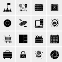 16 iconos de negocios universales vector ilustración de icono creativo para usar en proyectos relacionados con la web y dispositivos móviles