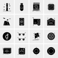 16 iconos de negocios universales vector ilustración de icono creativo para usar en proyectos relacionados con la web y dispositivos móviles