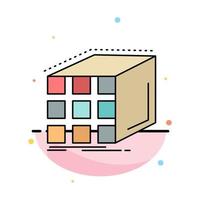 Abstract aggregation cube dimensional matrix Flat Color Icon Vector
