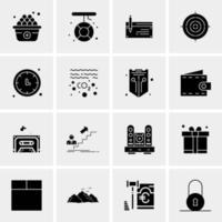 16 iconos de negocios universales vector ilustración de icono creativo para usar en proyectos relacionados con la web y dispositivos móviles