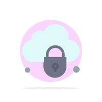 Internet Cloud Lock Security Abstract Circle Background Flat color Icon vector