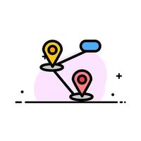 Gps Location Map  Business Flat Line Filled Icon Vector Banner Template