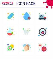 COVID19 corona virus contamination prevention Blue icon 25 pack such as tooth care ambulance laboratory chemical viral coronavirus 2019nov disease Vector Design Elements