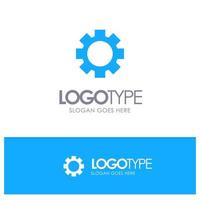 Gear Setting Wheel Blue Solid Logo with place for tagline vector