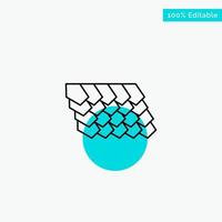 Roof Tile Top Construction turquoise highlight circle point Vector icon