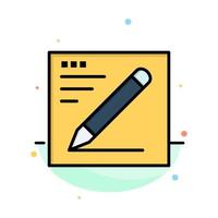 Browser Pencil Text Education Abstract Flat Color Icon Template vector