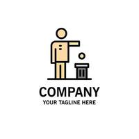 Bad Idea Ideas Recycling Thought Business Logo Template Flat Color vector