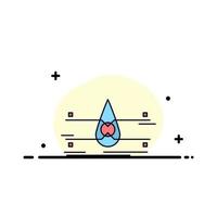 water Monitoring Clean Safety smart city Flat Color Icon Vector