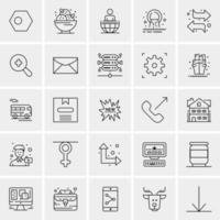 25 iconos de negocios universales vector ilustración de icono creativo para usar en proyectos relacionados con la web y dispositivos móviles