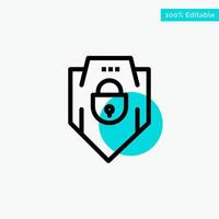 Internet Password Shield Web Security turquoise highlight circle point Vector icon