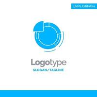 Graph Circle Pie Chart Blue Solid Logo Template Place for Tagline vector