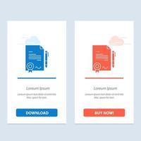 Agreement Certificate Done Deal  Blue and Red Download and Buy Now web Widget Card Template vector