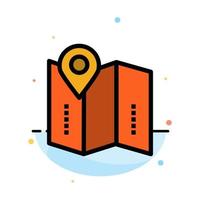 Map Location Directions Location  Abstract Flat Color Icon Template vector