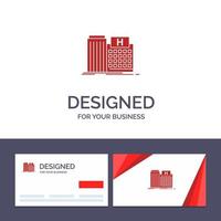 Creative Business Card and Logo template Hospital Healthcare Medical Building Clinic Vector Illustration
