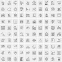 100 iconos de negocios para web y material impreso vector