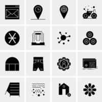 16 iconos de negocios universales vector ilustración de icono creativo para usar en proyectos relacionados con la web y dispositivos móviles