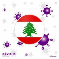 Pray For Lebanon COVID19 Coronavirus Typography Flag Stay home Stay Healthy Take care of your own health vector