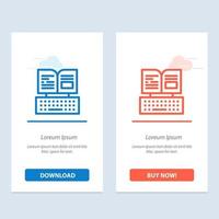 Key Keyboard Book Facebook  Blue and Red Download and Buy Now web Widget Card Template vector