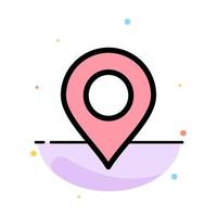 Location Marker Pin Abstract Flat Color Icon Template vector