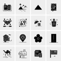 16 iconos de negocios universales vector ilustración de icono creativo para usar en proyectos relacionados con la web y dispositivos móviles