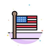 Flag States United Usa Abstract Flat Color Icon Template vector